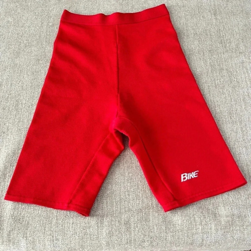 Vintage BIKE Womens‎ Red High-Waisted/Rise Compression Bicycle Shorts Size Small